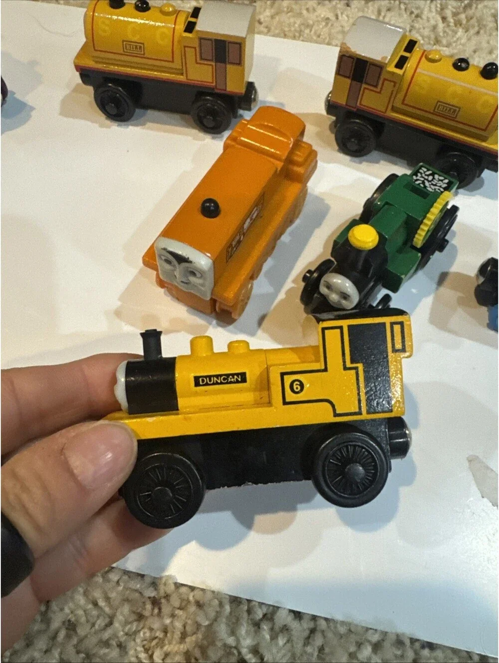 Vintage Learning Curve Thomas Wooden Railway Duncan #6 Engine LOT OF 9 [COPY]